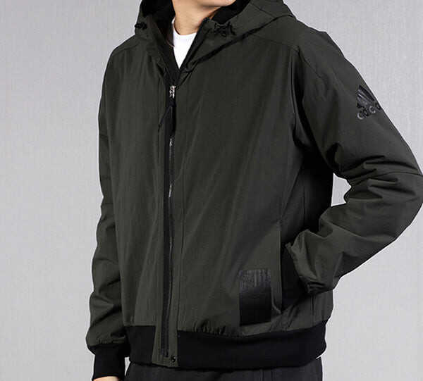 Куртка sports hooded jacket men dark brown Adidas, коричневый — фото 4