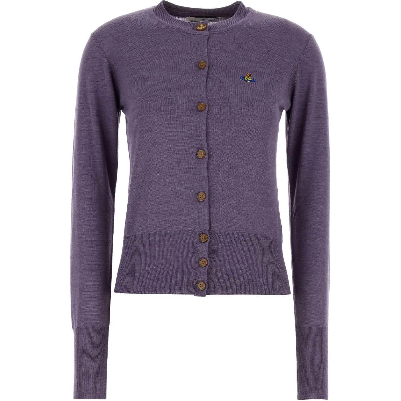 

Кардиган вязаный с вышитым логотипом Vivienne Westwood, лаванда