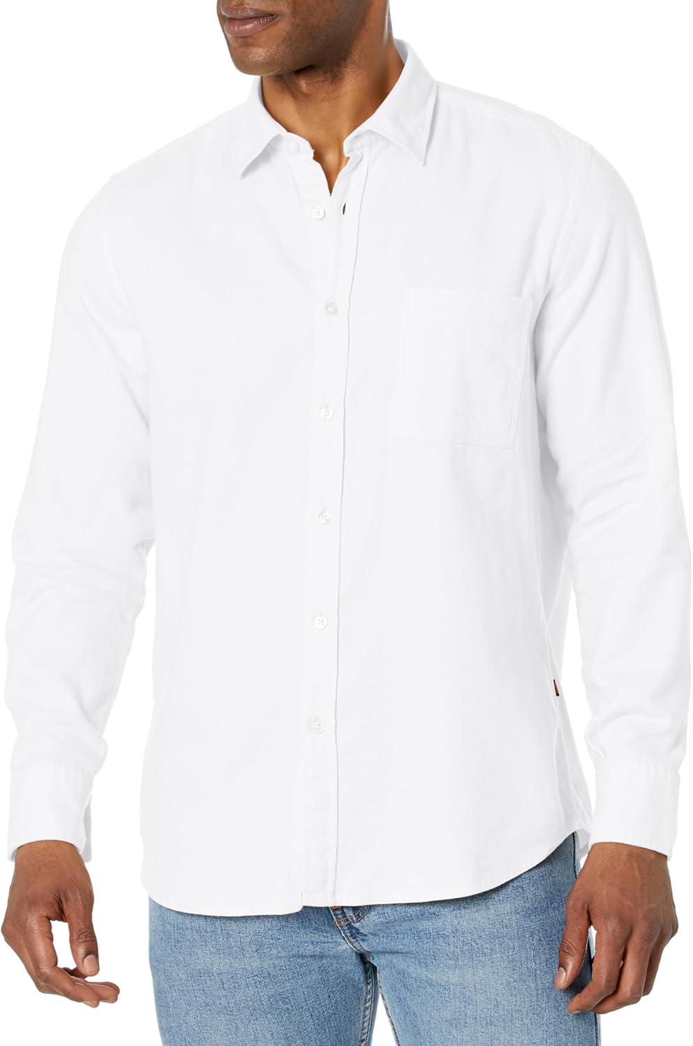 

BOSS Мужская мягкая фланелевая рубашка на пуговицах, Blank White