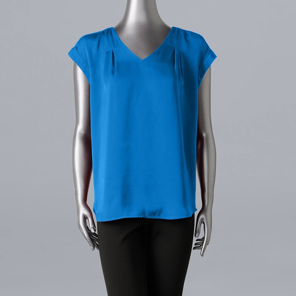 

Женский топ Simply Vera Vera Wang с v-образным вырезом, цвет Vera Cerulean Blue