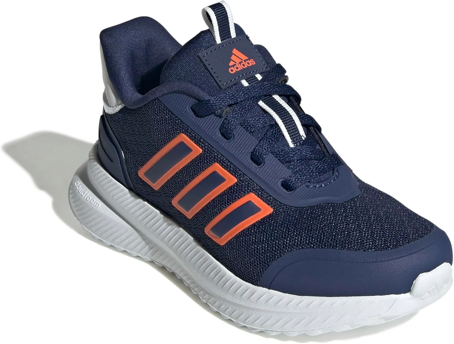 Детские кроссовки Adidas X_PLRATH для подростков, беговые и повседневные, ID0254, цвет Core Black, белый/темно-синий/оранжевый — фото 4