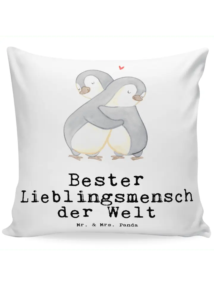 

Подушка Mr & Mrs Panda 40x40 Pinguin Bester Lieblingsmensch der, белый
