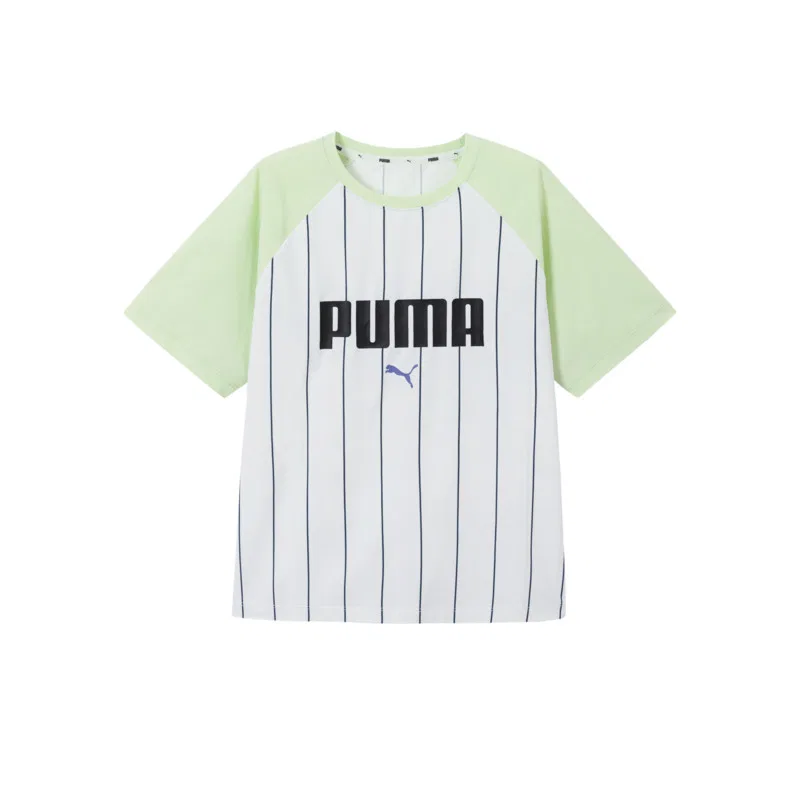 Детская футболка с круглым вырезом PUMA, White Green Tone 00314