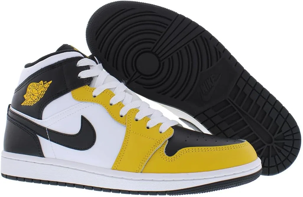 Мужские кроссовки Nike Air Jordan 1 Mid, Yellow Ochre/White/Yellow — фото 2