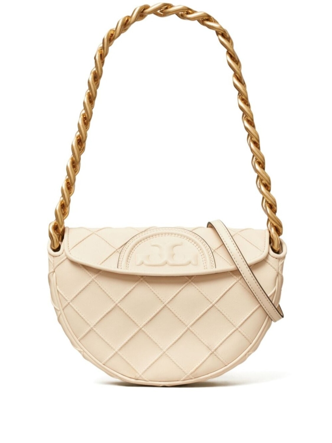 

Tory Burch мини-сумка Fleming в форме полумесяца, нейтральный цвет