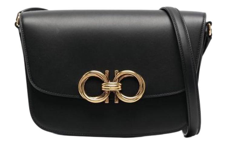 

Кожаная седельная сумка через плечо FERRAGAMO для женщин черная