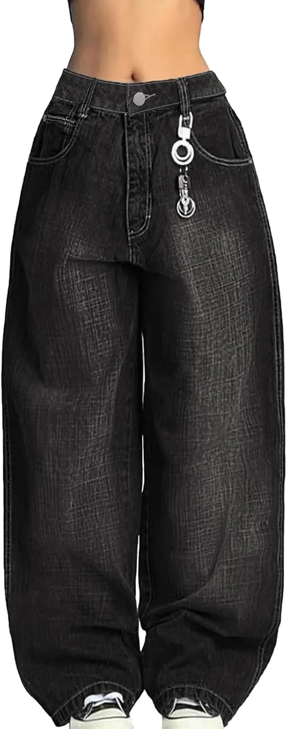 

Джинсы Xineicy для женщин в стиле хип-хоп Y2k, широкие, мешковатые, с низкой посадкой