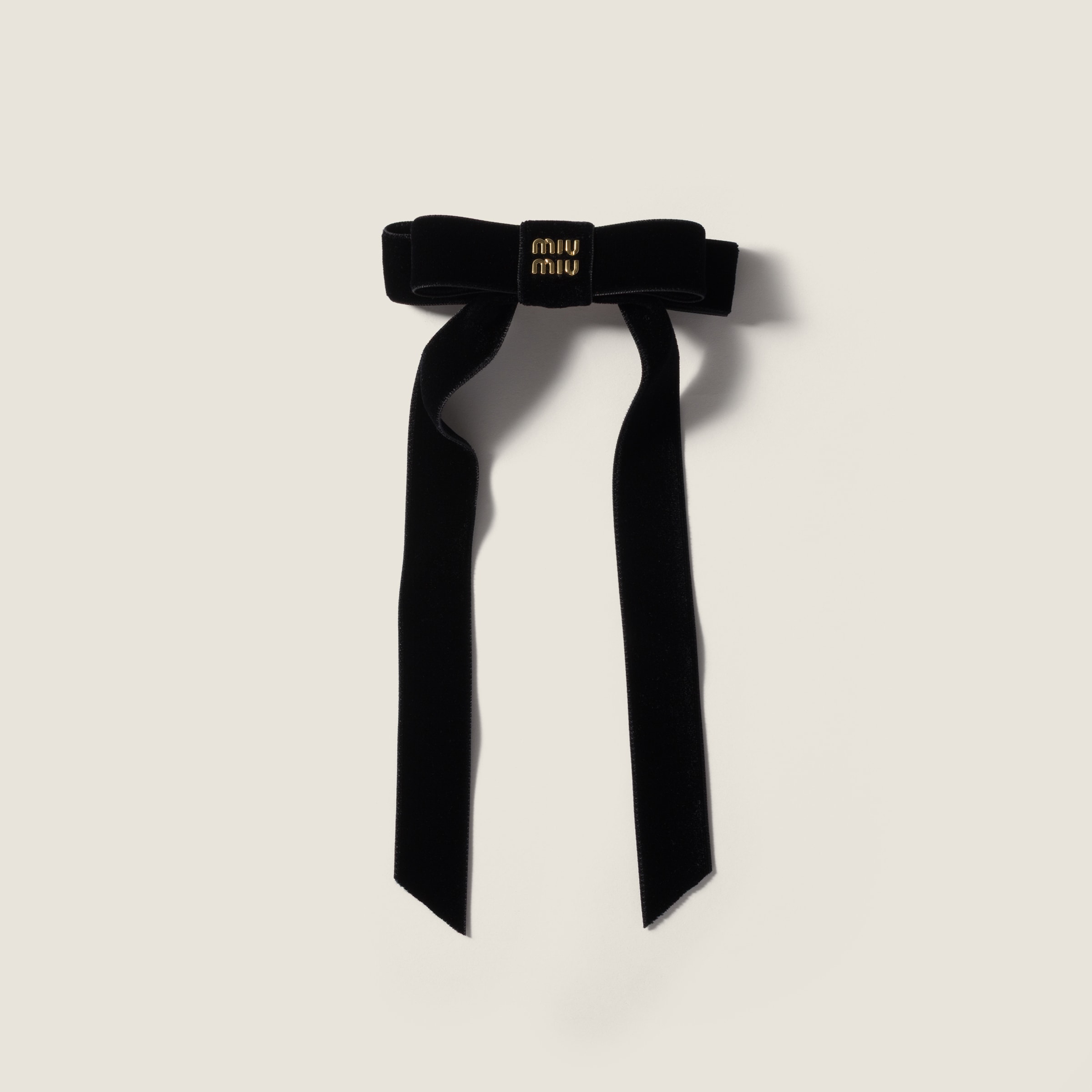 

Велюровая заколка для волос MIU MIU, черный
