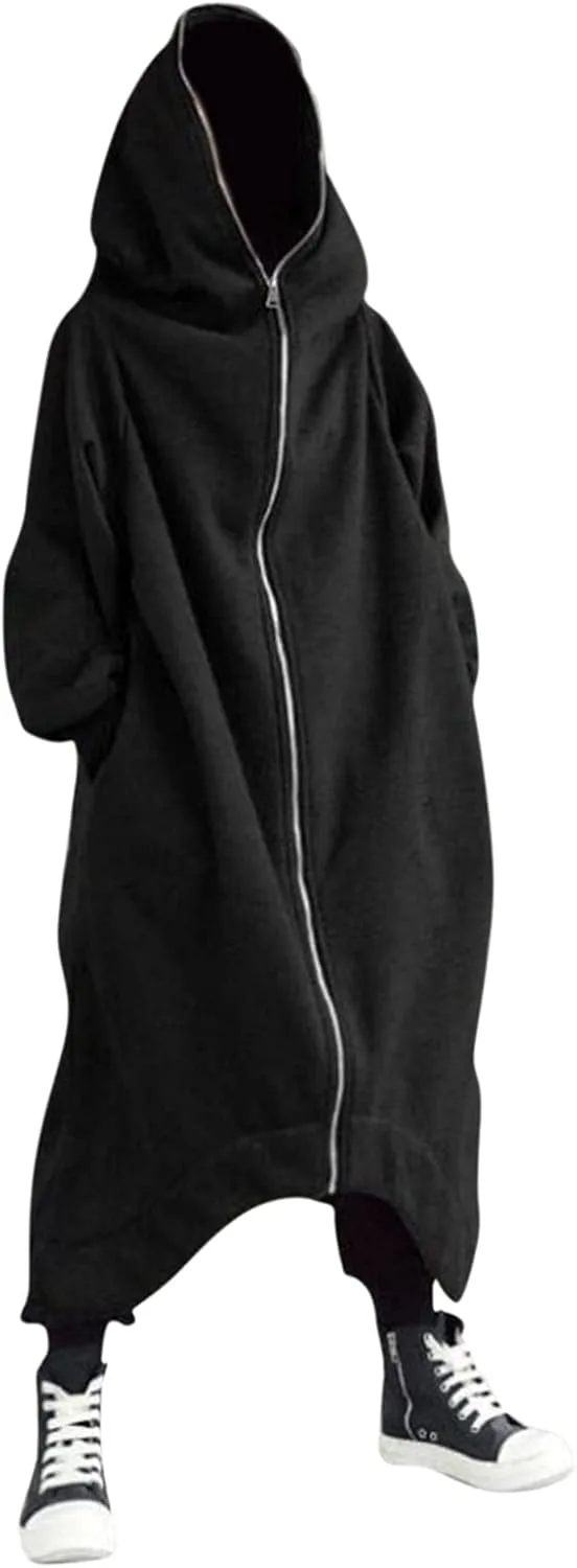 

Мужская худи с молнией Loose Fit Solid Color Anime