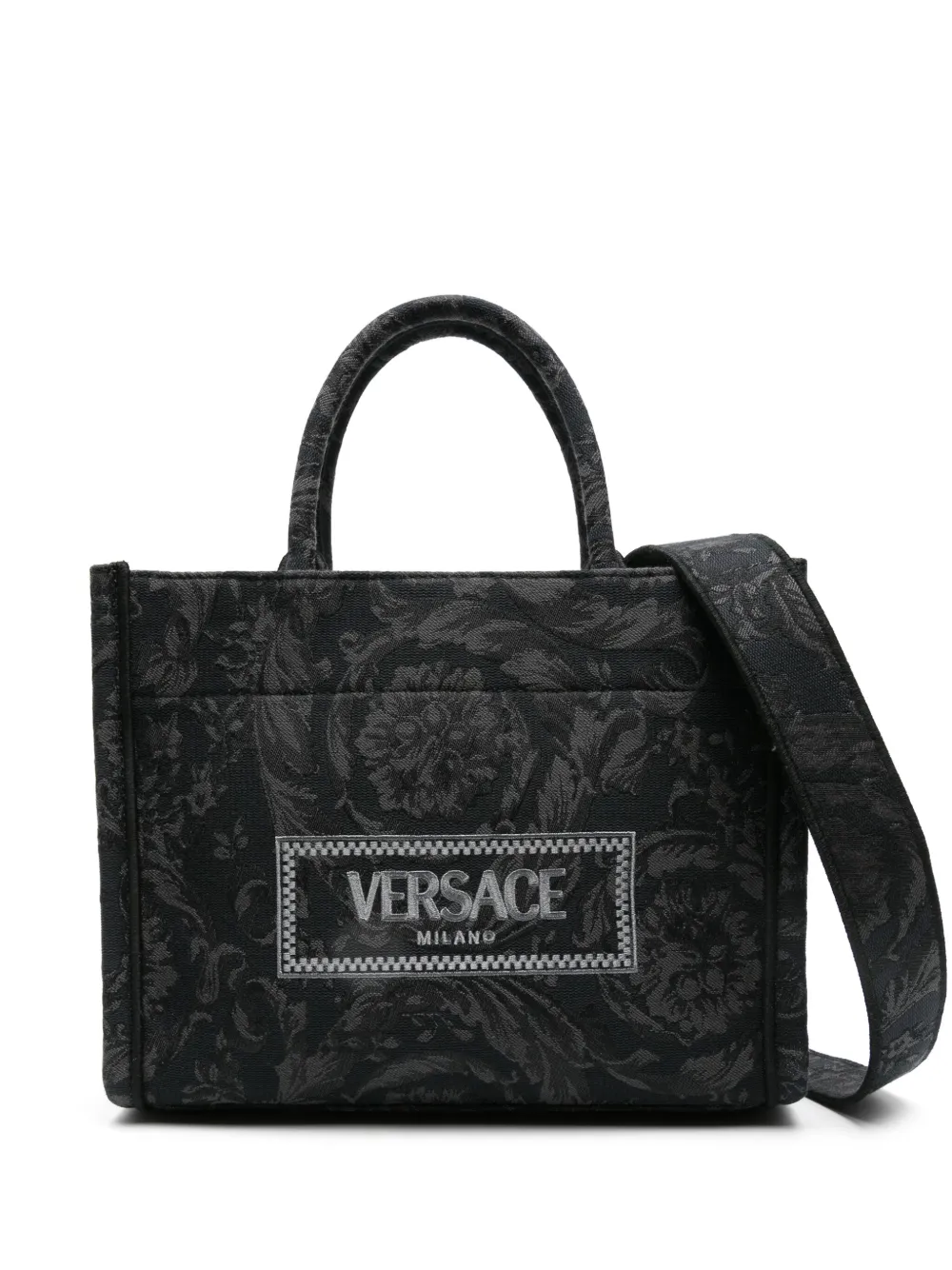 

Маленькая сумка-тоут Barocco Athena VERSACE, серый