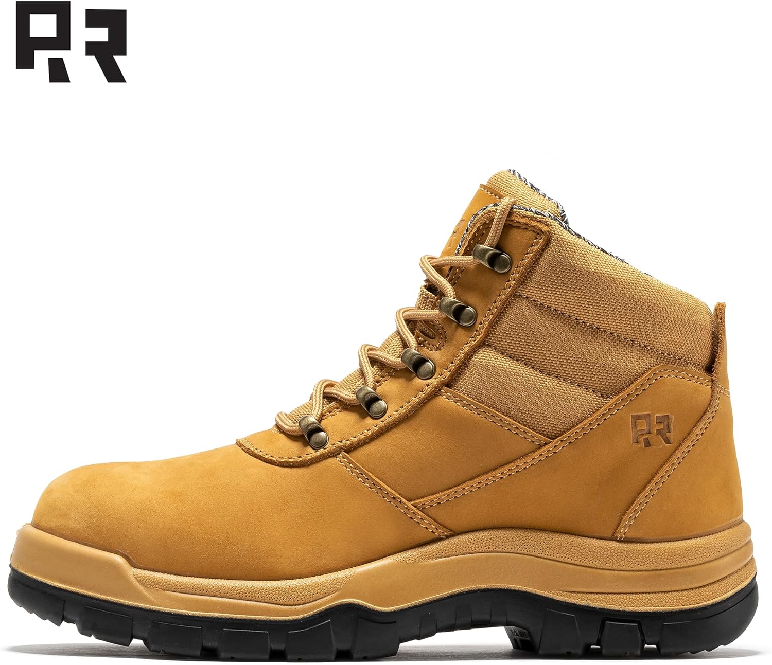 Мужские ботинки ROCKROOSTER Oxford из пшеницы, 13 см, с композитным носком ASTM F2413-18, защита от электропроводности (EH), противоскользящие, с боковой молнией, ширина EE, комфорт Coolmax, нубуковая кожа, резиновая подошва, желтый — фото 2