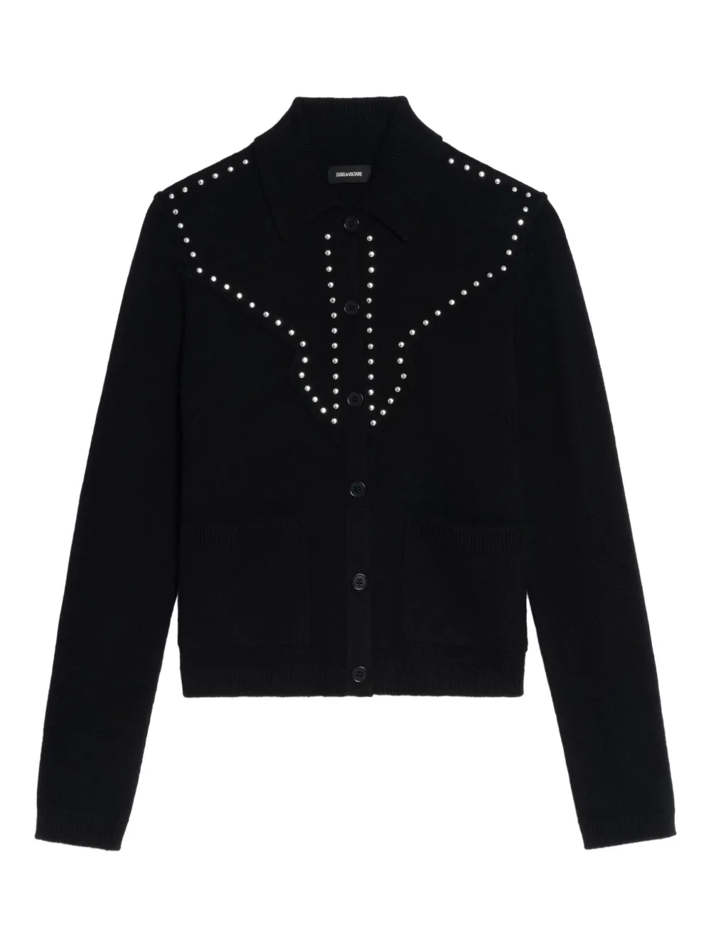 

Кардиган с круглым вырезом, украшенный заклепками Zadig&Voltaire, черный