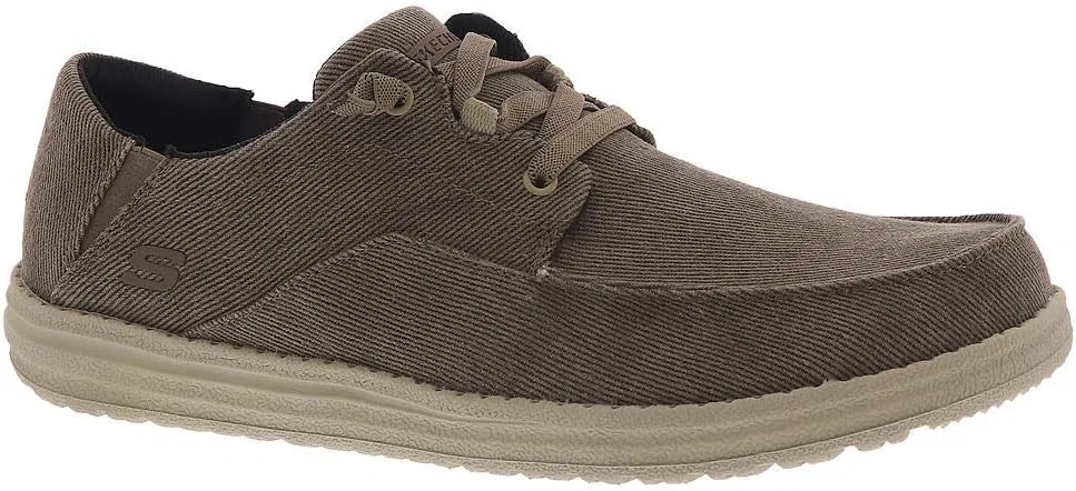 Мужские парусиновые мокасины без шнуровки Skechers Melson Raymon, Brown Canvas — фото 2