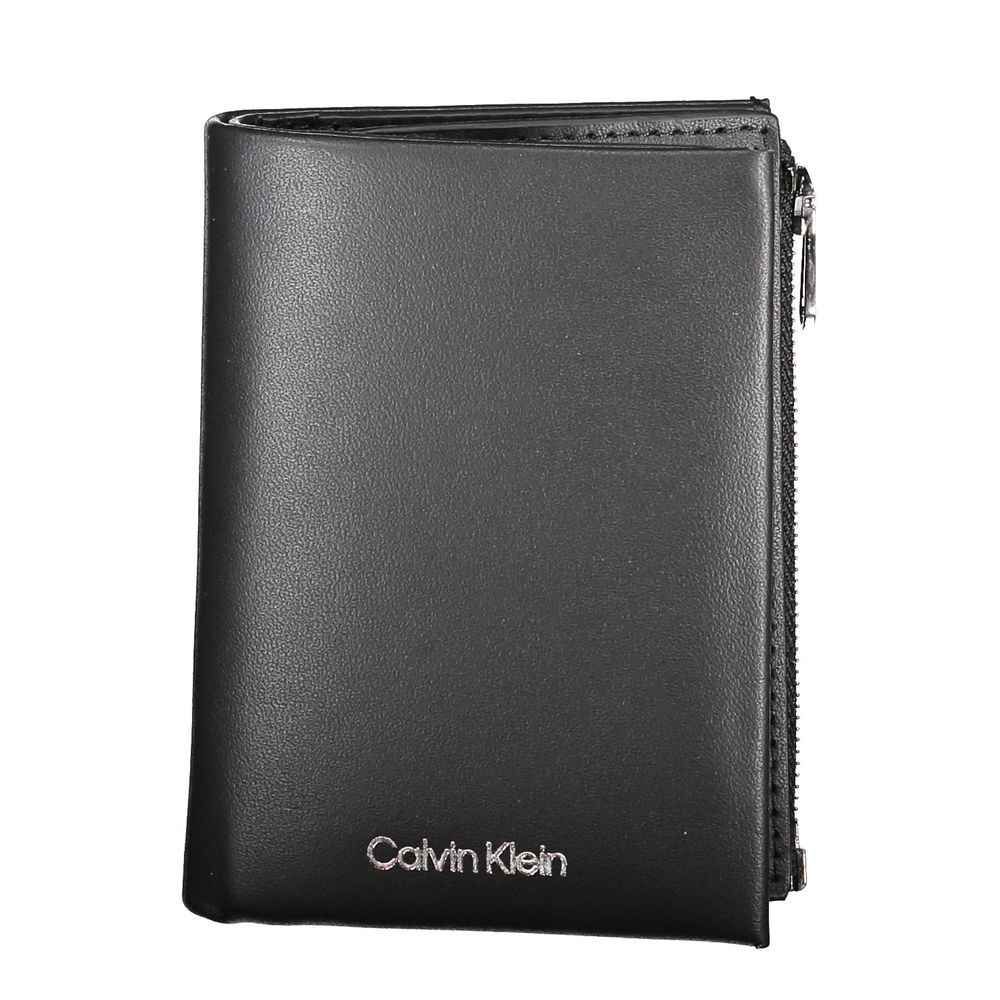 

Черный кожаный мужской кошелек Calvin Klein