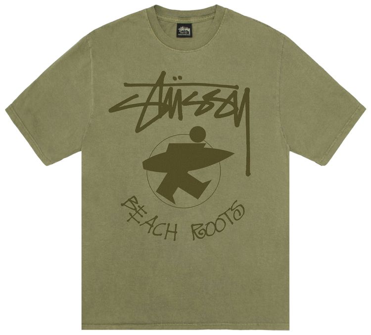 

Футболка Stussy Beach Roots Tee 'Olive', зеленый