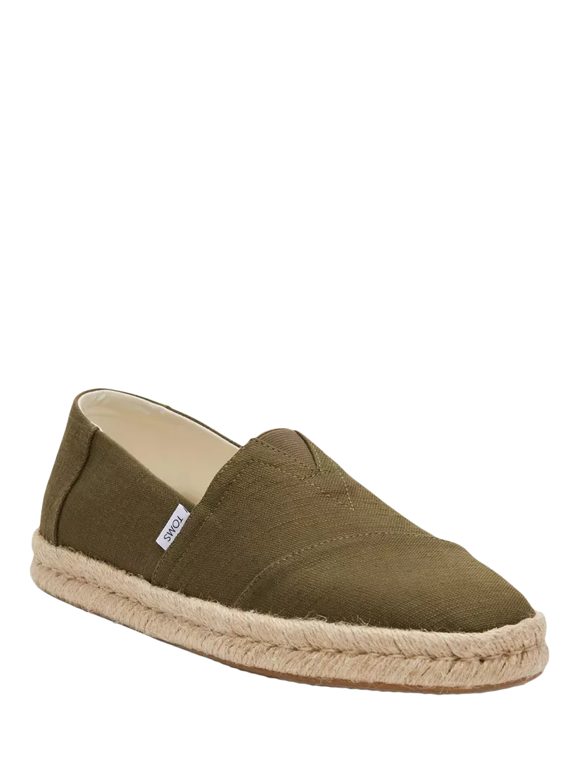 Эспадрильи на платформе Alpargata Rope 20, оливкового цвета TOMS — фото 2