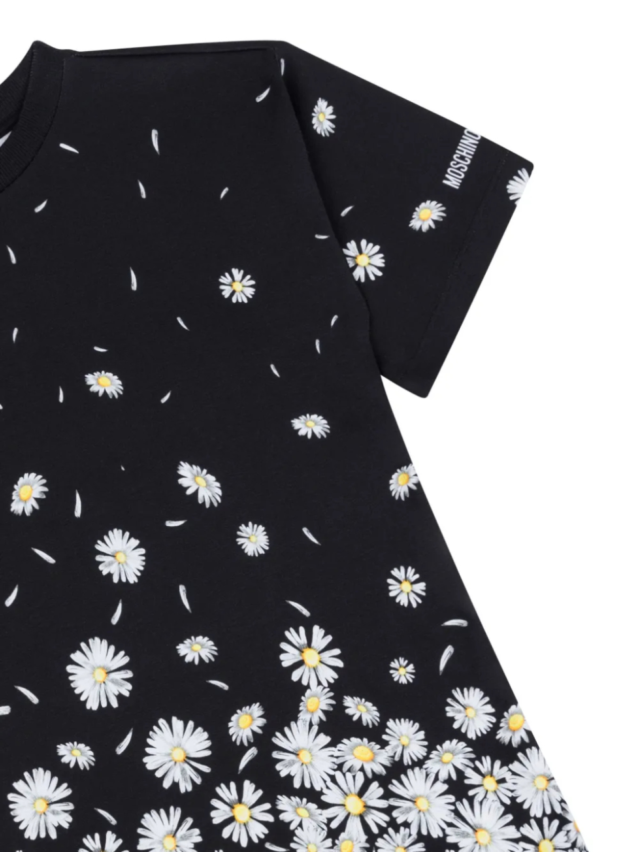Moschino Kids футболка с цветочным принтом, черный — фото 3