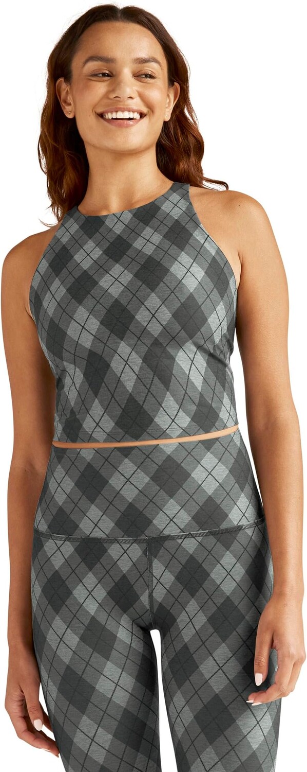 

Топ Beyond Yoga Softmark Refocus Cropped Tank, цвет Gray Beyond Argyle