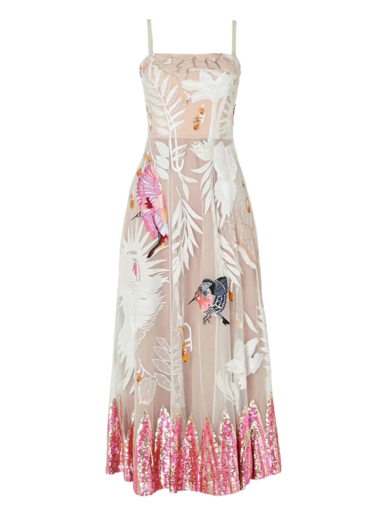 

Temperley London платье макси с цветочной вышивкой, белый