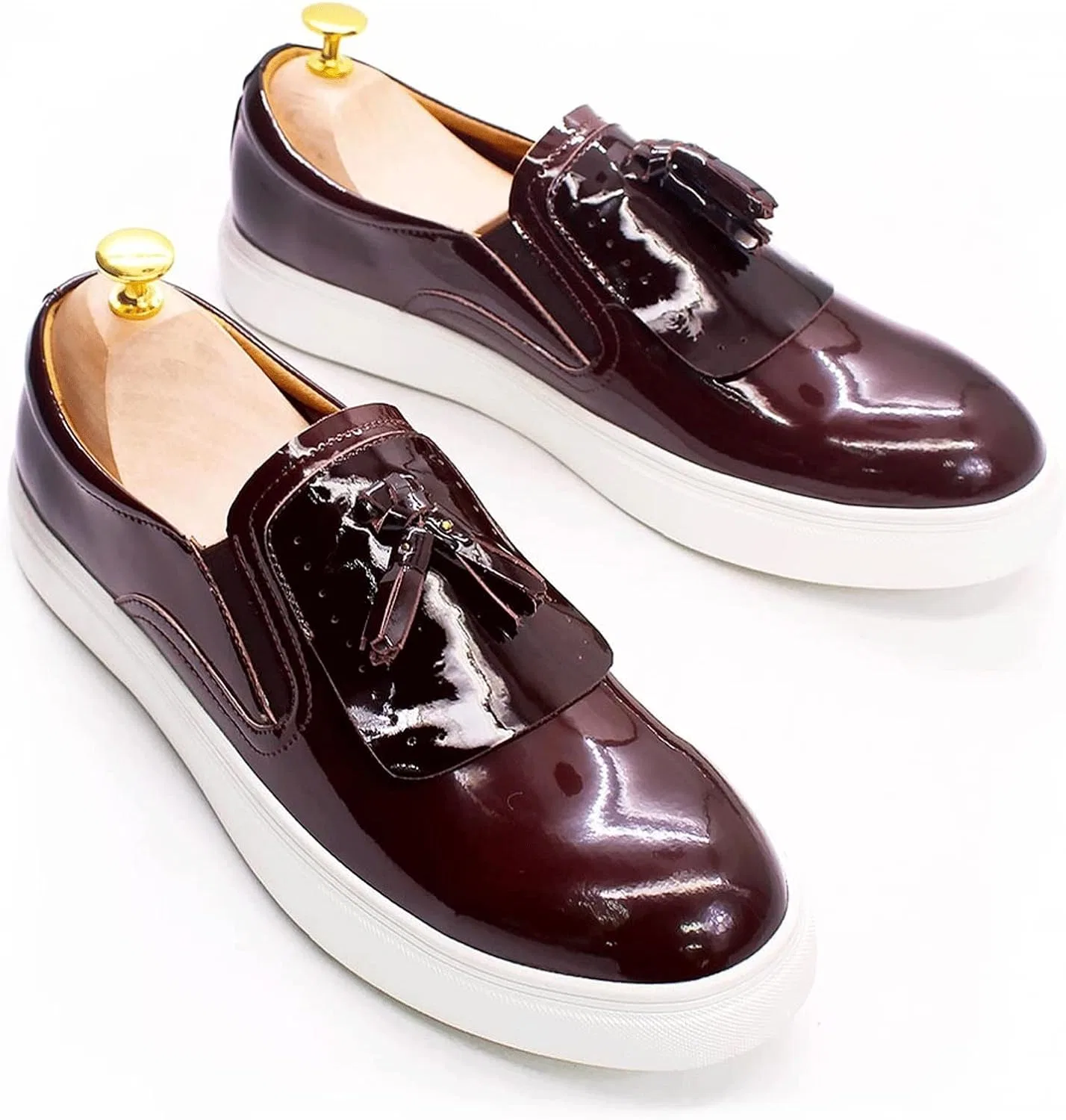 Туфли Men's Shoes, Leather, Casual Men's Shoes, Smooth and Soft Soles, Tassel Shoes and Sports Shoes Generic, Brown — фото 3