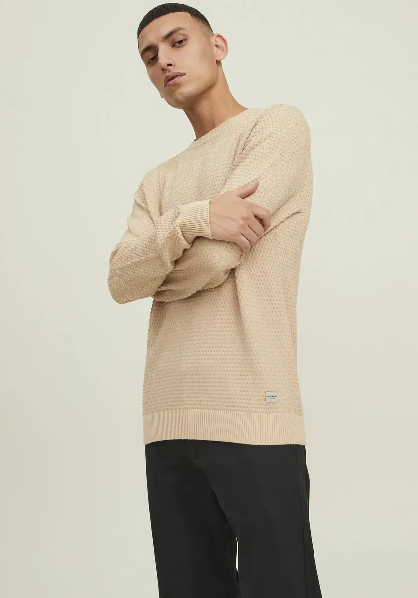 

Свитер Jack & Jones с круглым вырезом "ATLAS KNIT CREW NECK", кремовый