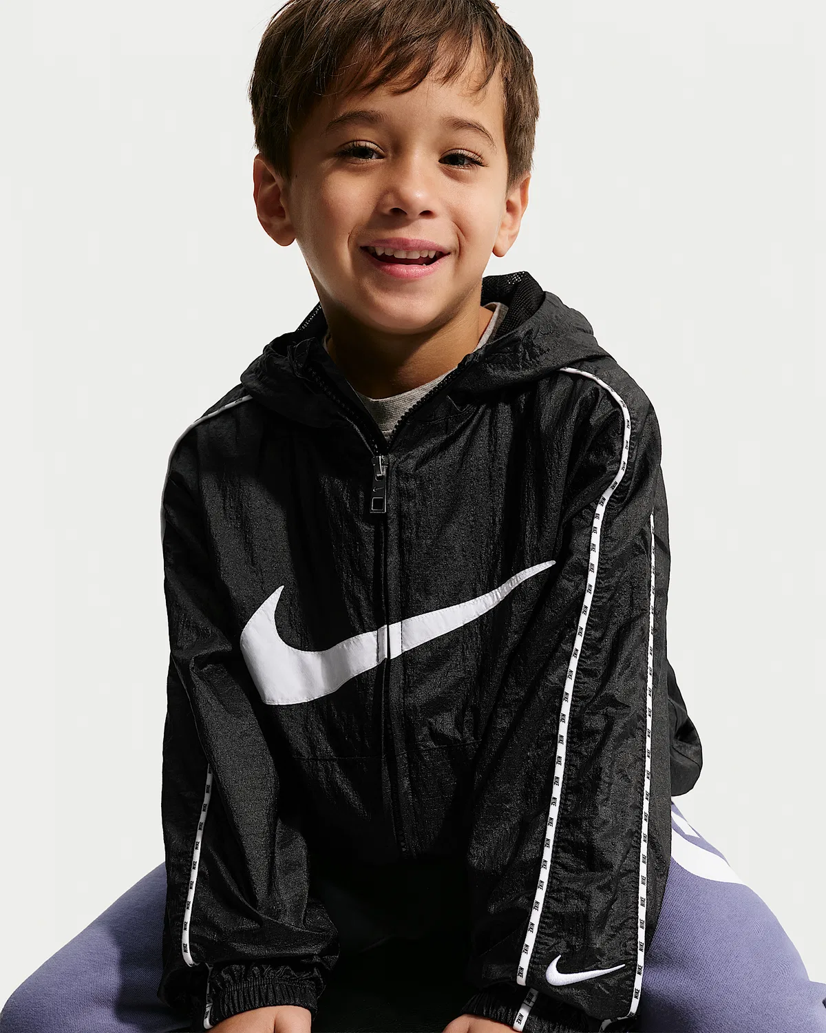 Детская легкая полупрозрачная куртка Nike из рипстопа, Black — фото 3