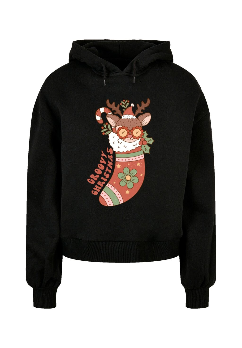 

Толстовка с капюшоном GROOVY WEIHNACHTEN HIPPIE REINDEER F4NT4STIC, черный