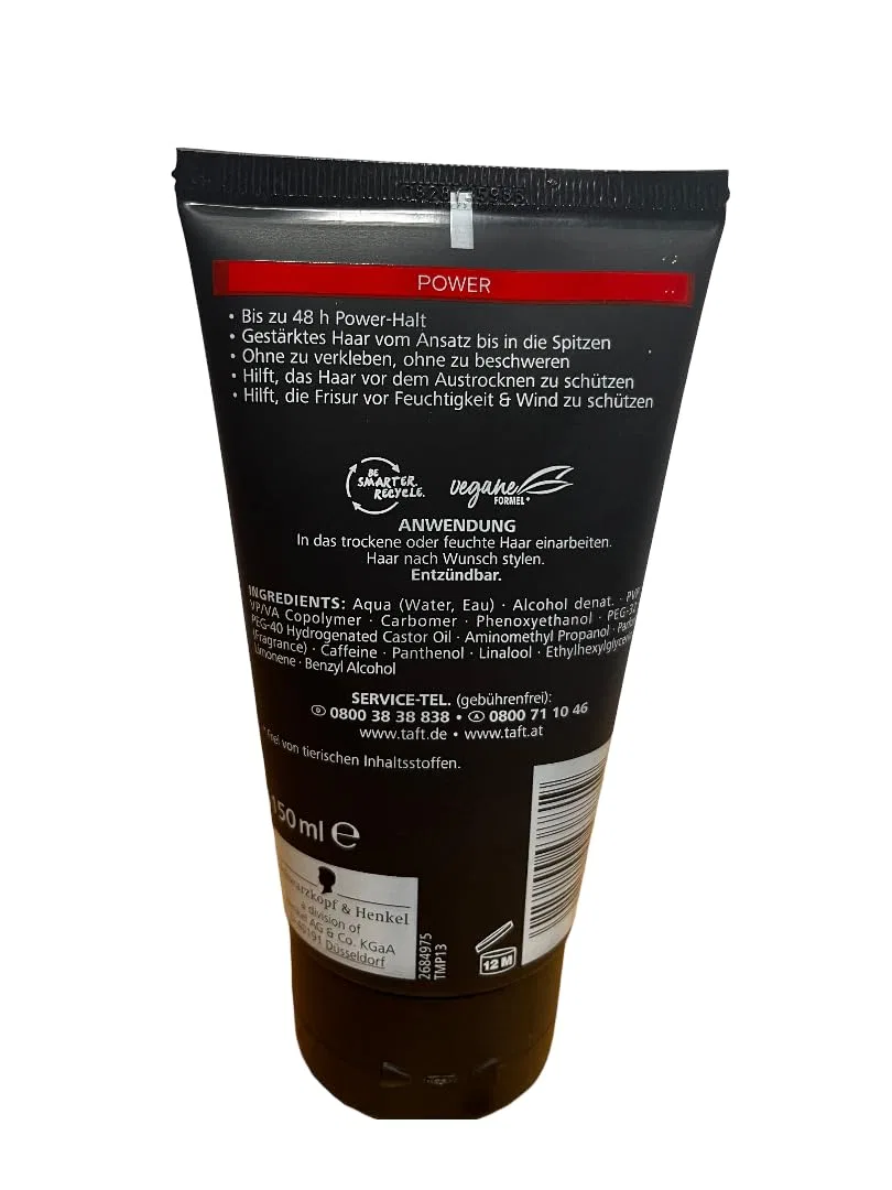 Гель для укладки волос Schwarzkopf 3 Weather Taft Power Mega Strong Hold 5, 5 x 150 мл Taft — фото 2