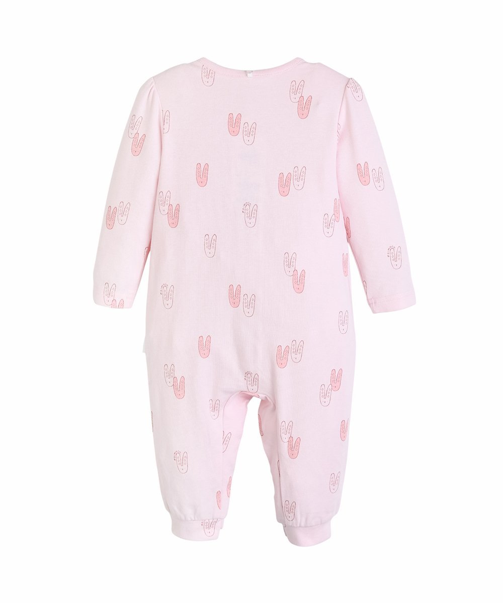 Хлопковый модал, комбинезон и шапка с изображением кролика Moimoln, Pink — фото 3