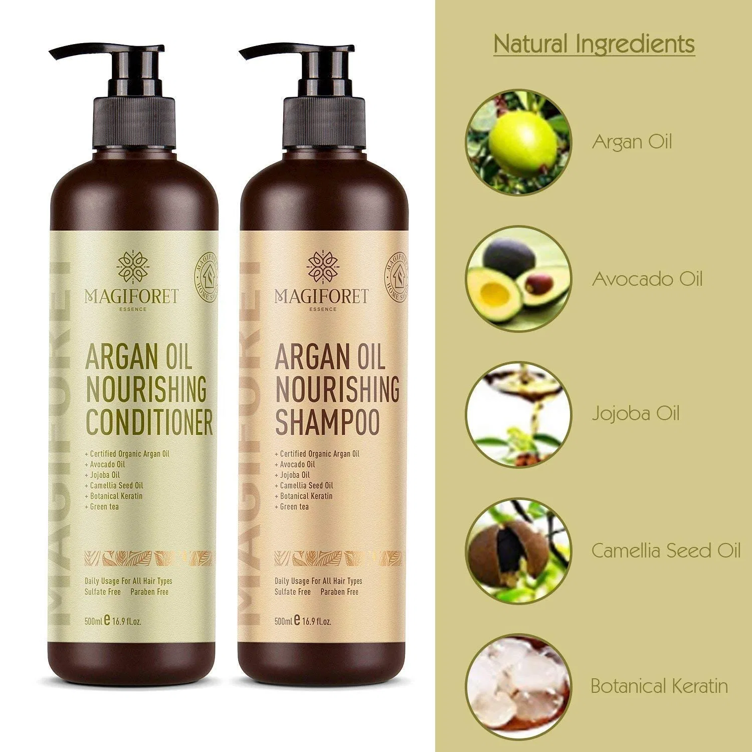 Набор шампуня и кондиционера MagiForet Organic с аргановым маслом (2 x 500 мл) Magiforet — фото 4