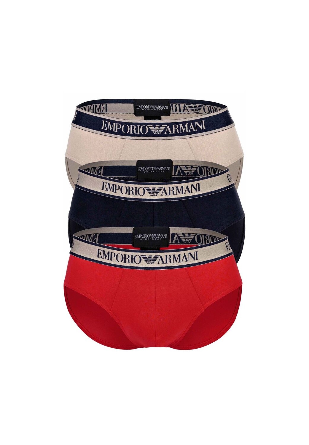 

Трусы мужские, 3 шт. в упаковке - CORE LOGOBAND, трусы, хлопок стрейч EMPORIO ARMANI, цвет Marine Rot Nude