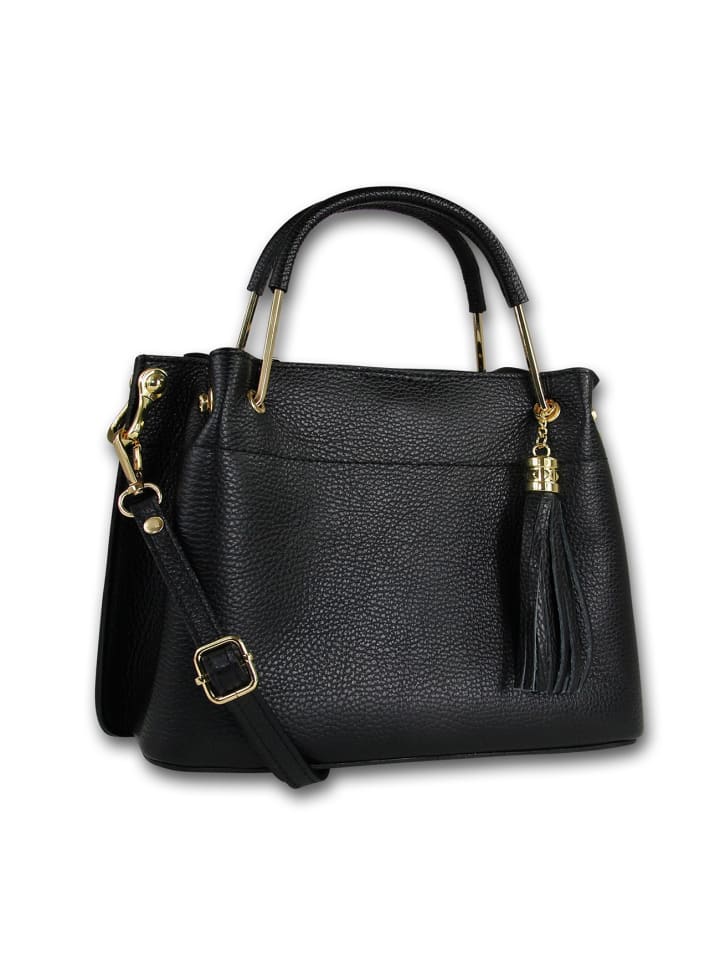 

Кожаная сумка через плечо, сумка Toscanto, черная, примерно 30 см Toscanto