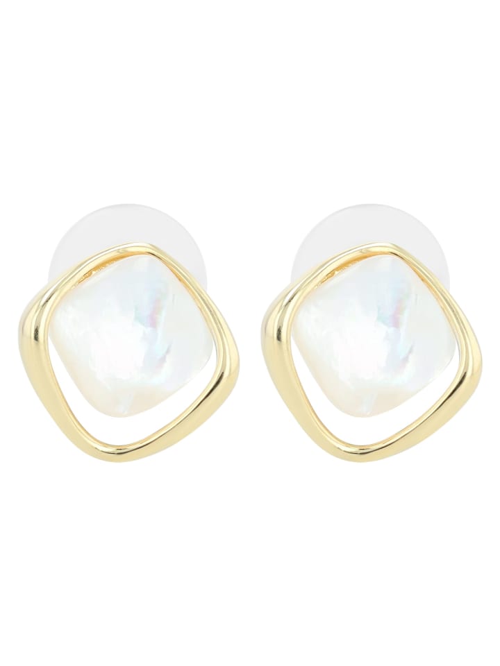 

Adeliás Женские серьги - серьги-гвоздики из серебра 925 пробы с перламутровыми вставками в золоте