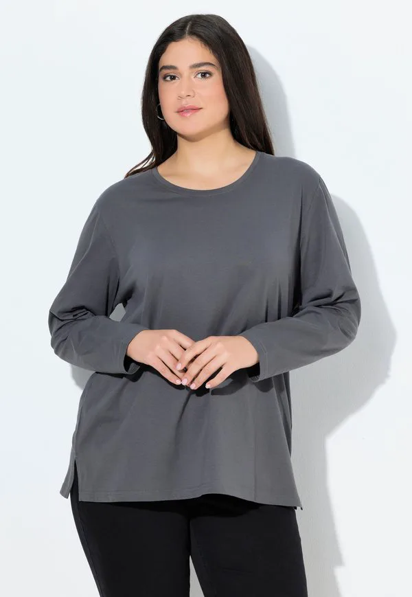 

Футболка с длинными рукавами Ulla Popken, Graphite Grey, Серый, Футболка с длинными рукавами Ulla Popken, Graphite Grey