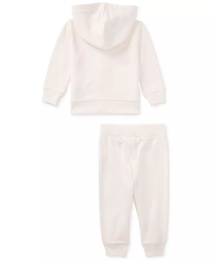 Комплект из толстовки и штанов с медвежонком для маленьких девочек Polo Ralph Lauren, розовый — фото 2