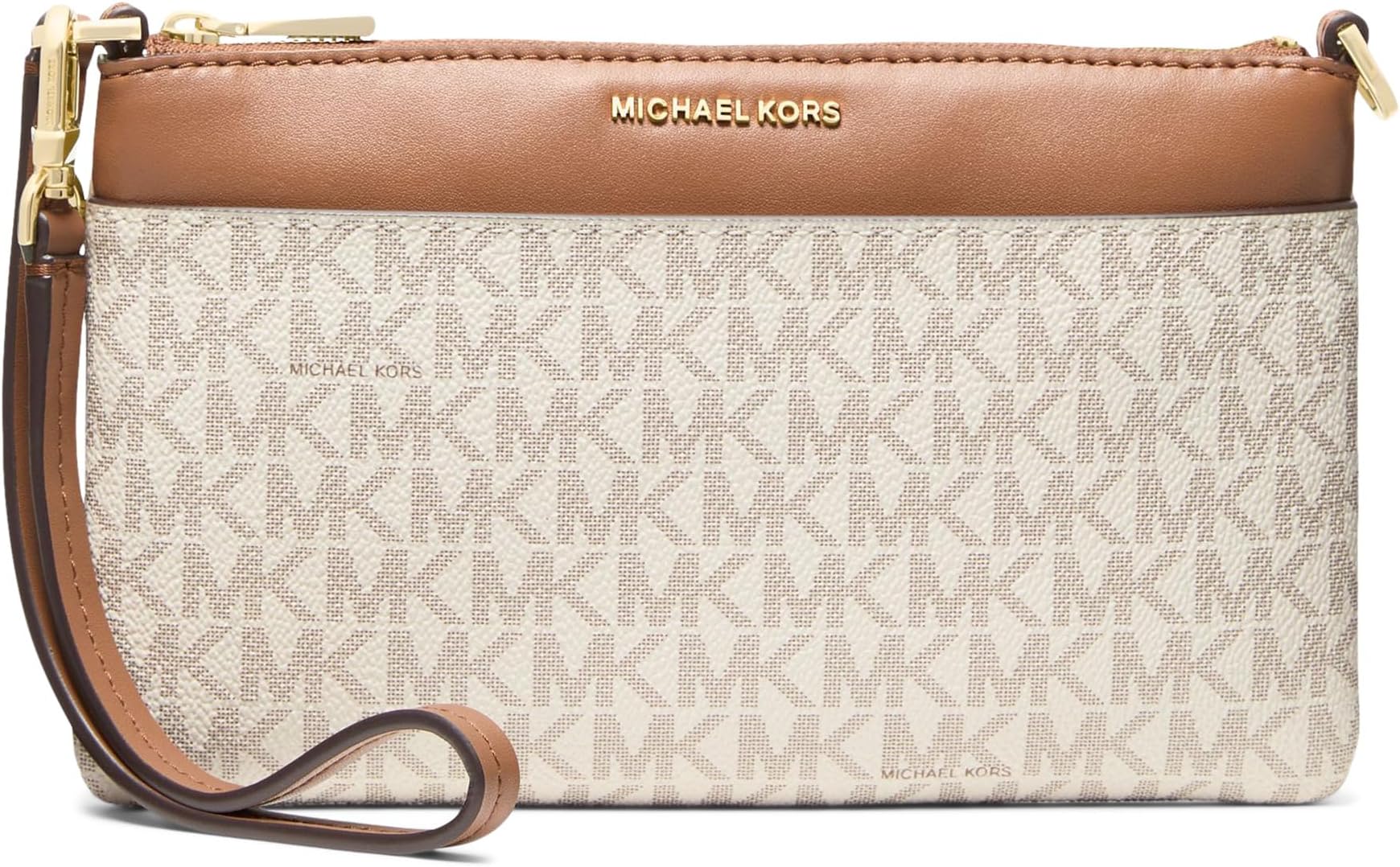 

Сумка MICHAEL Michael Kors Jet Set Medium Top Zip Convertible Wristlet, цвет Vanilla/Acorn