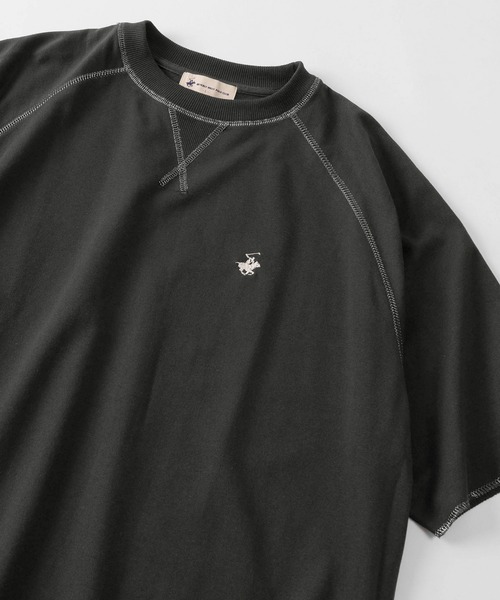 

Футболка поло с коротким рукавом реглан, вышивка, флис BEVERLY HILLS POLO CLUB, угольно-серый