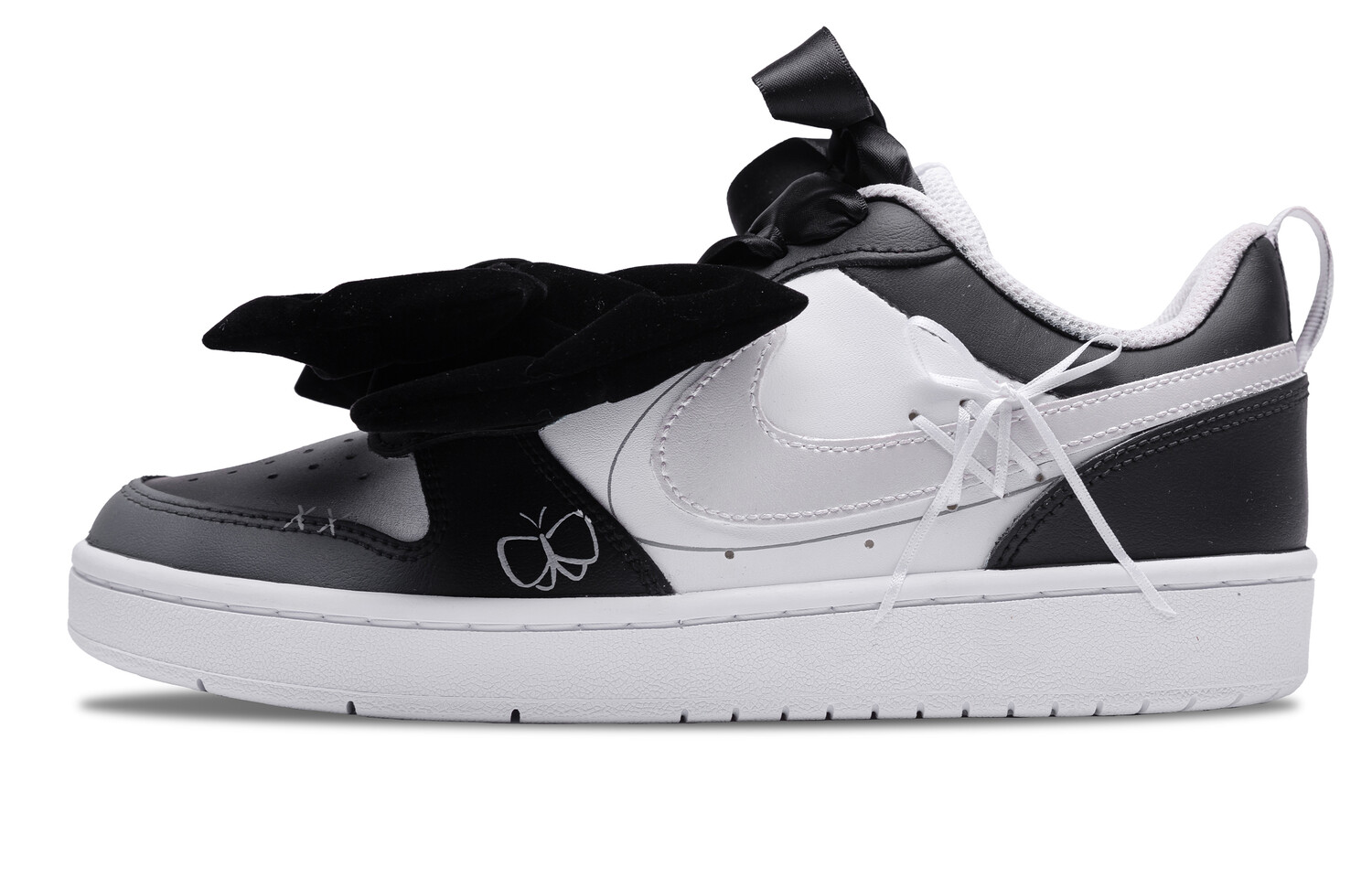 

Кроссовки Nike Court Borough Skateboard Shoes Women's Low-Top Black White Gray, Черный, Кроссовки Nike Court Borough Skateboard Shoes Women's Low-Top Black White Gray