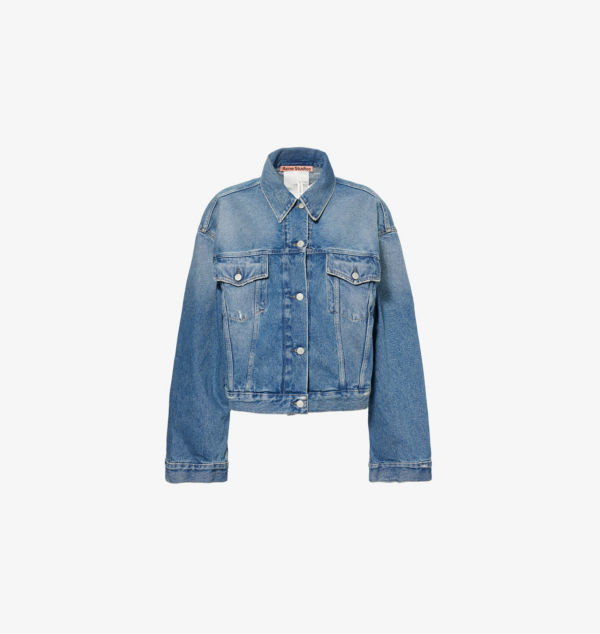 

Джинсовая куртка с воротником-стойкой и рябиной Acne Studios, синий
