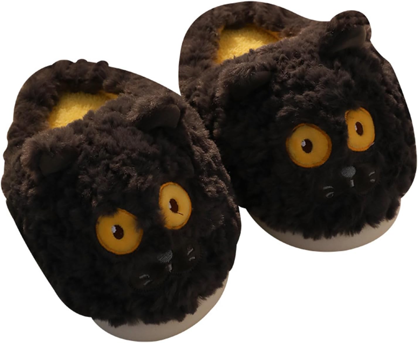 

Мультяшные милые черные кошачьи тапочки для женщин и мужчин, плюшевые, удобные, для дома и спальни, с флисовой подкладкой, теплые и уютные, на мягкой подошве (размер 40/41 EU, черный) Znel