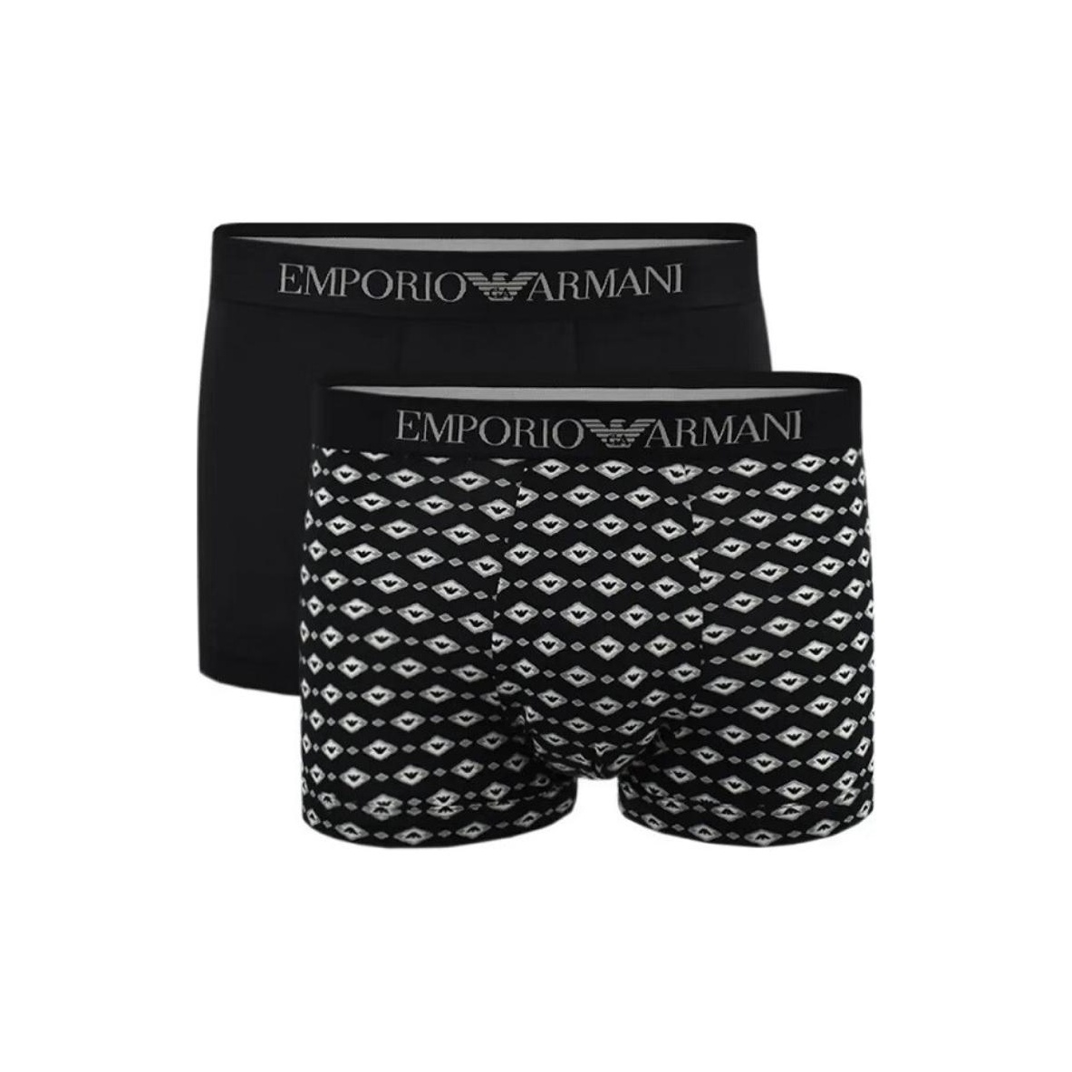 

Боксеры с логотипом EMPORIO ARMANI, 2 Pack (Black+Print)