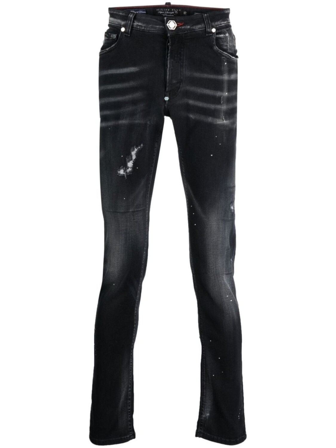 

Philipp Plein джинсы скинни с эффектом потертости, черный