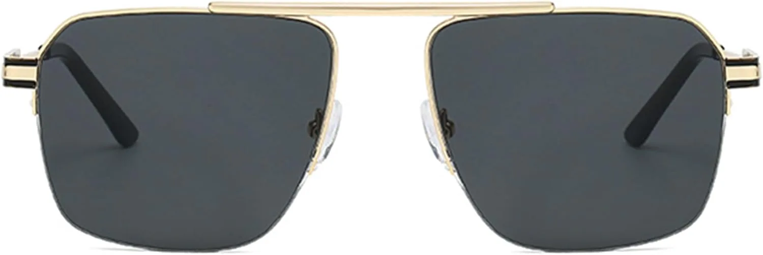 

Солнцезащитные очки Bullabulling в стиле ретро, ​​квадратные, для женщин и мужчин, винтажные, большие, в стиле «пилот», 70-х, 80-х, 90-х годов, Gold Gray