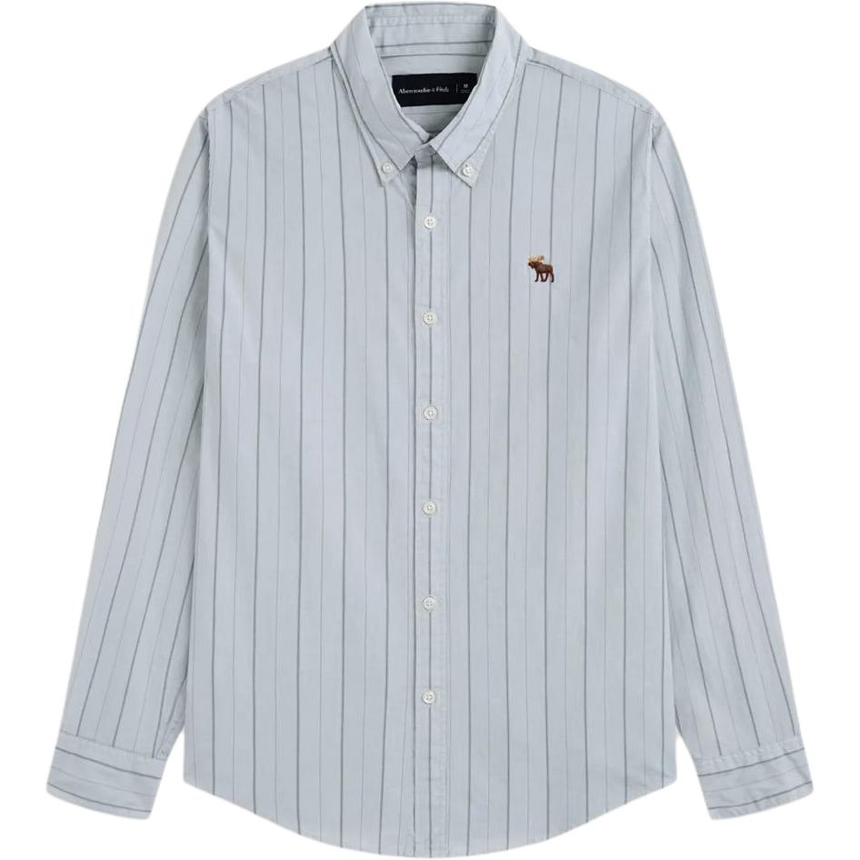 

Abercrombie＆Fitch Мужская рубашка в зеленую полоску, средней толщины