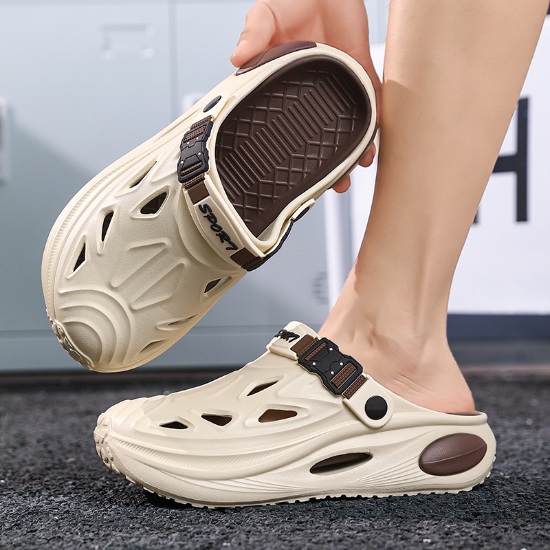 GAISIMA Клоги мужские бежево-коричневые, цвет Beige Brown — фото 3
