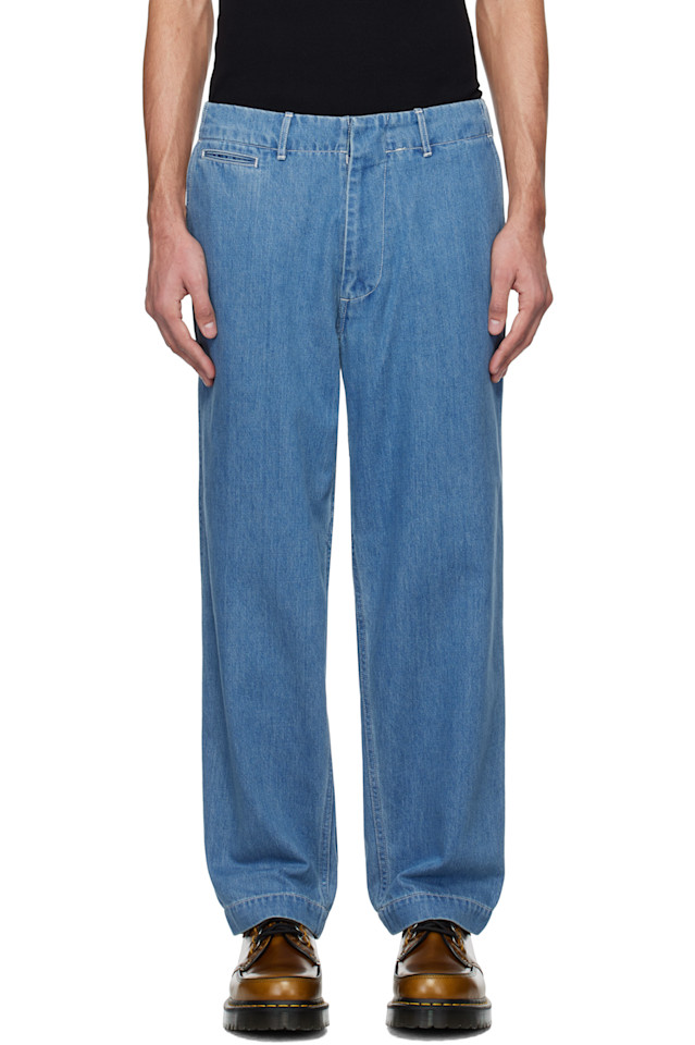 

Широкие джинсы Nanamica, индиго