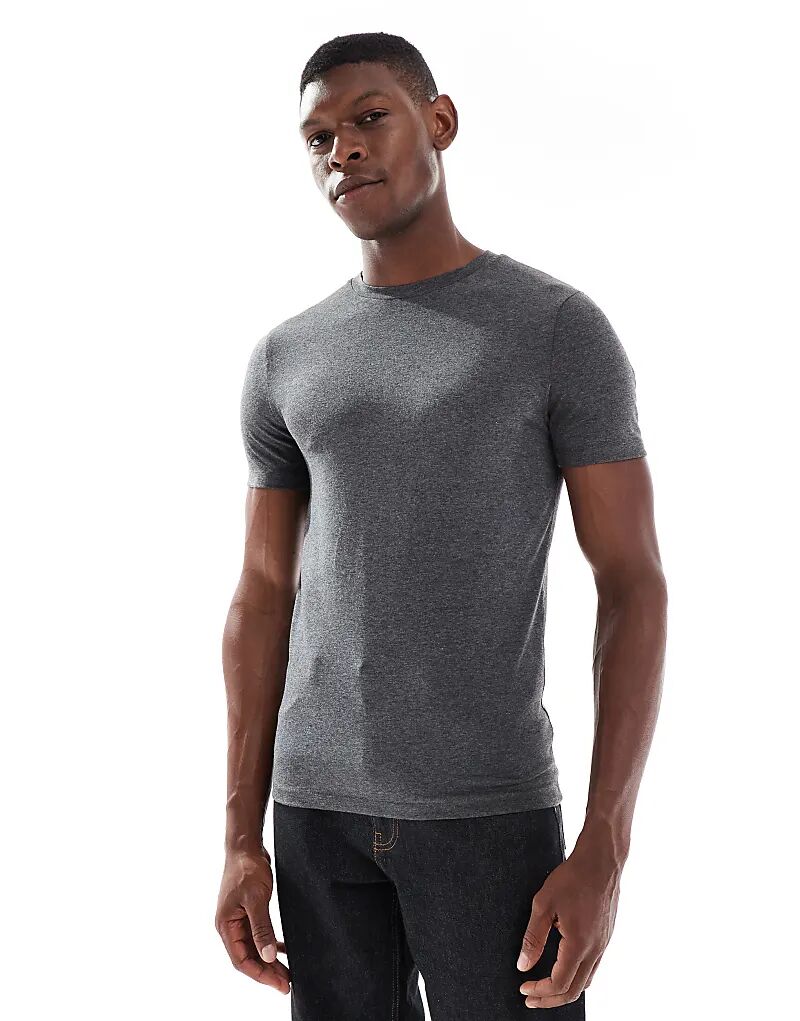 

Футболка ASOS DESIGN Muscle Fit темно-серого цвета