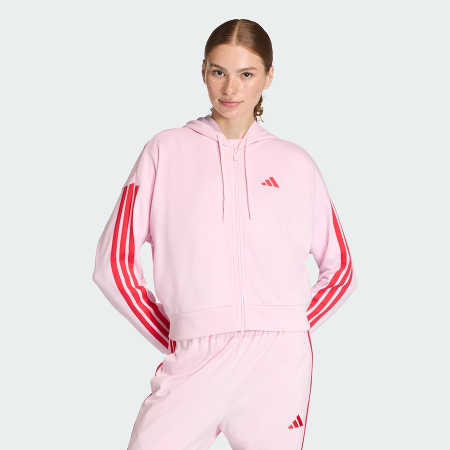 Спортивная толстовка с капюшоном на молнии ADIDAS SPORTSWEAR  Essentials, Rose — фото 2