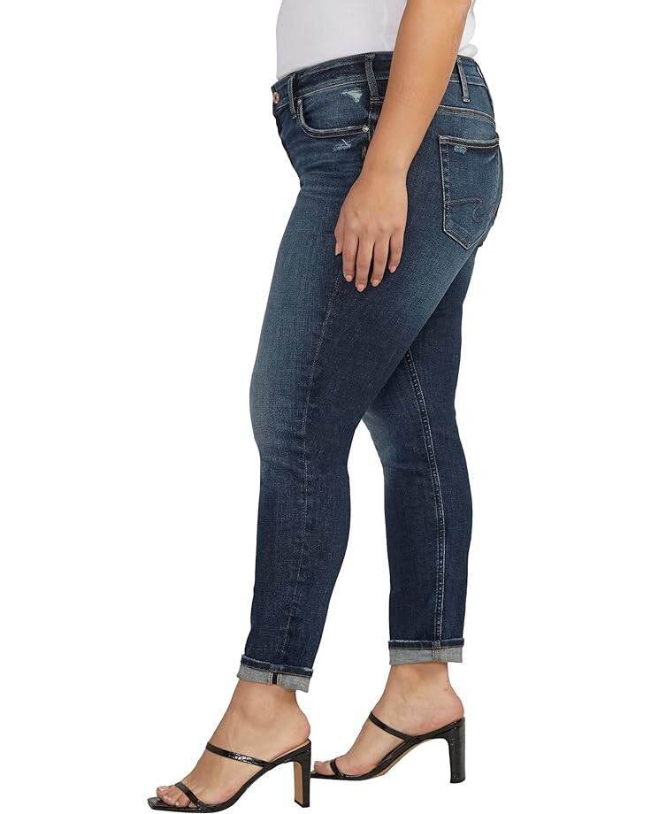 

Джинсы Silver Jeans Co. Plus Size Girlfriend Mid-Rise Slim Leg Jeans W27129EAE480, индиго