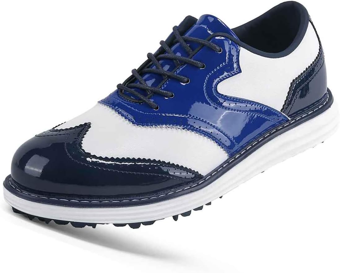 

Мужские гольф-кроссовки VEACAM Fashion с отделкой броги для улицы без шипов, для спортивных тренировок, водоотталкивающие, синий